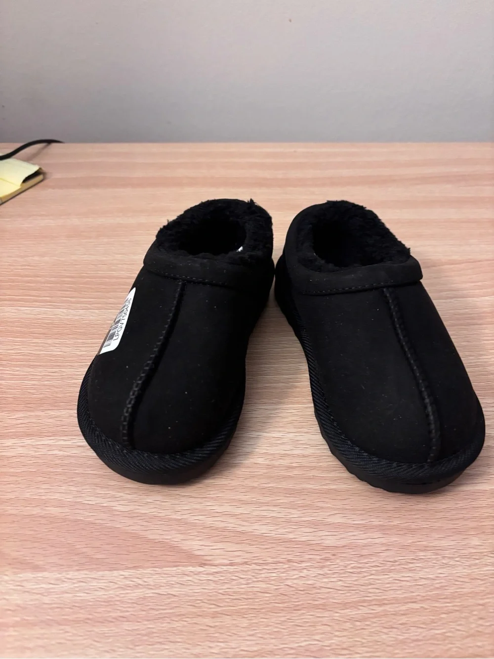 Cat & Jack Black Cozy Faux-Suede Footie Slippers